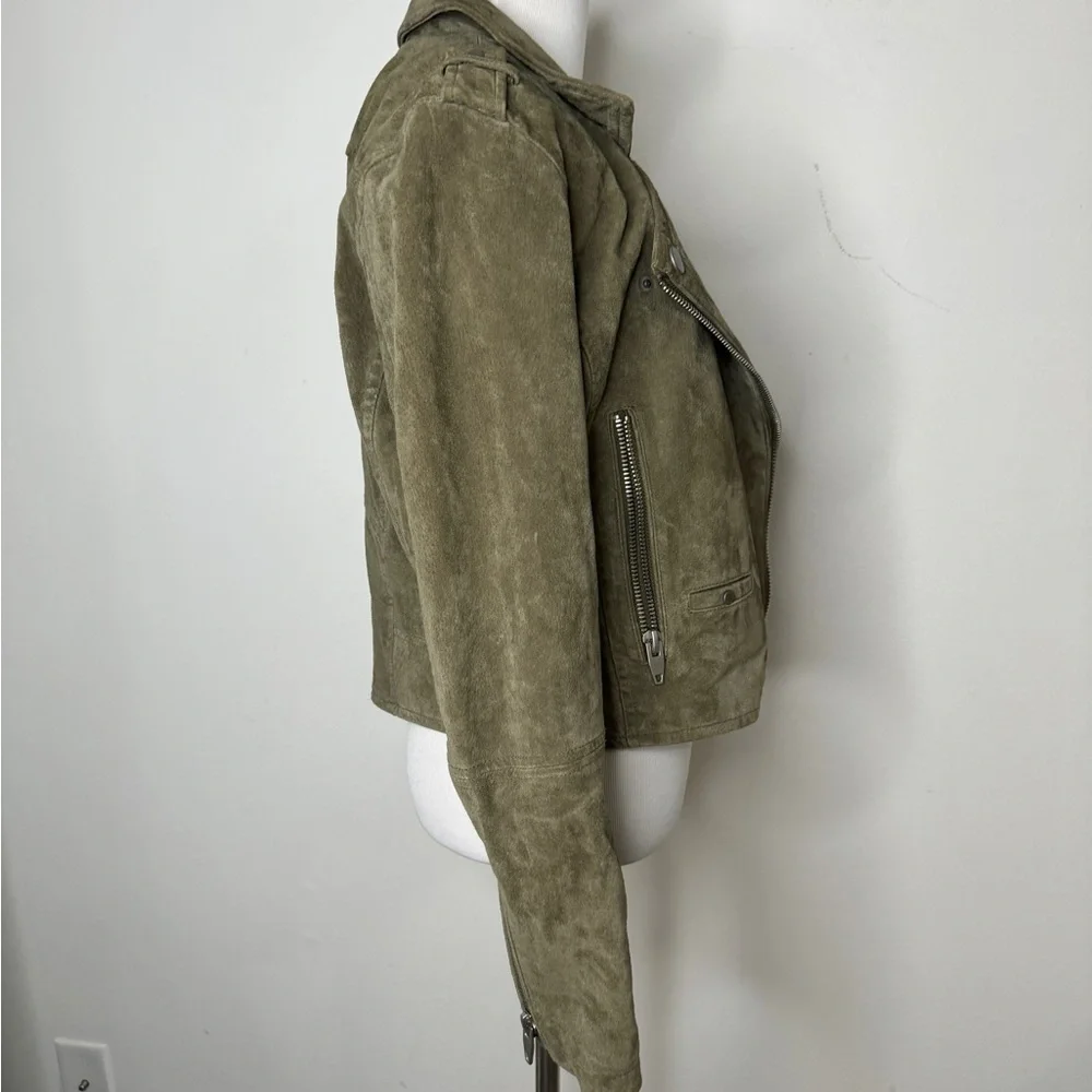 Blank NYC sl8 olive suede moto jacket - Picture 5 of 6